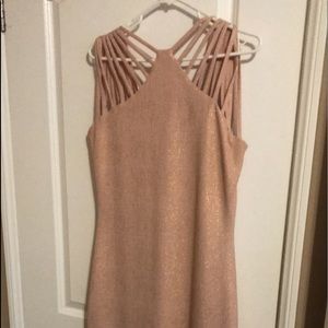 Dress the population pink midi dress